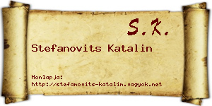 Stefanovits Katalin névjegykártya