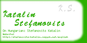 katalin stefanovits business card